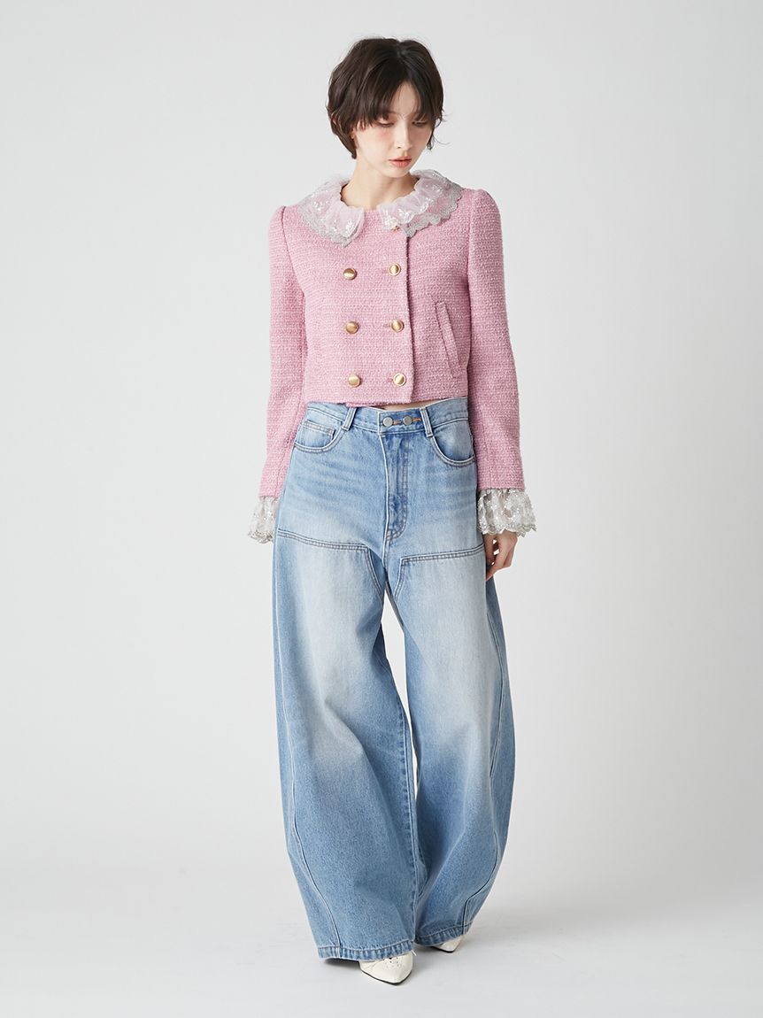 WEB限定カラー】[L.B CANDY STOCK]スカラップビジューアタッチド