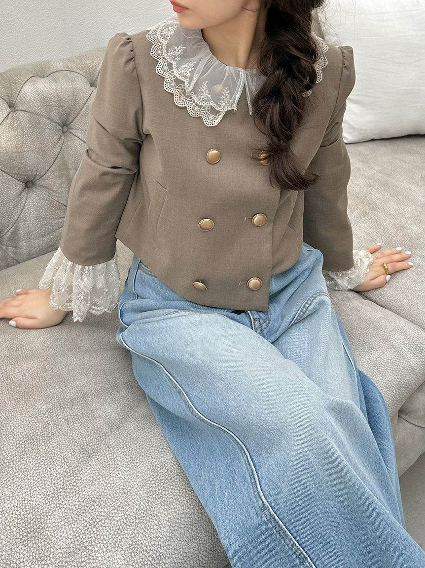 WEB限定カラー】[L.B CANDY STOCK]スカラップビジューアタッチド