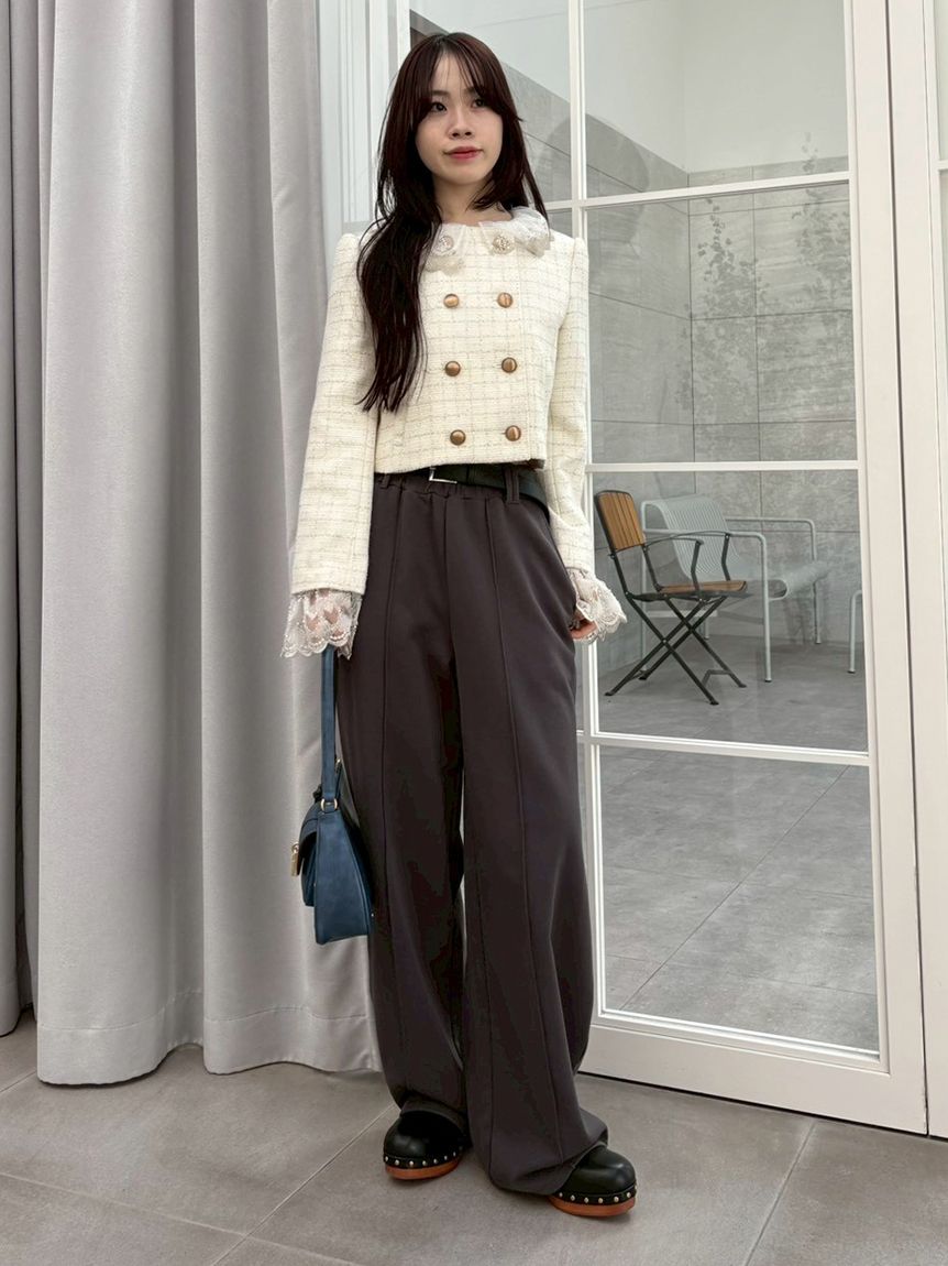 WEB限定カラー】[L.B CANDY STOCK]スカラップビジューアタッチド