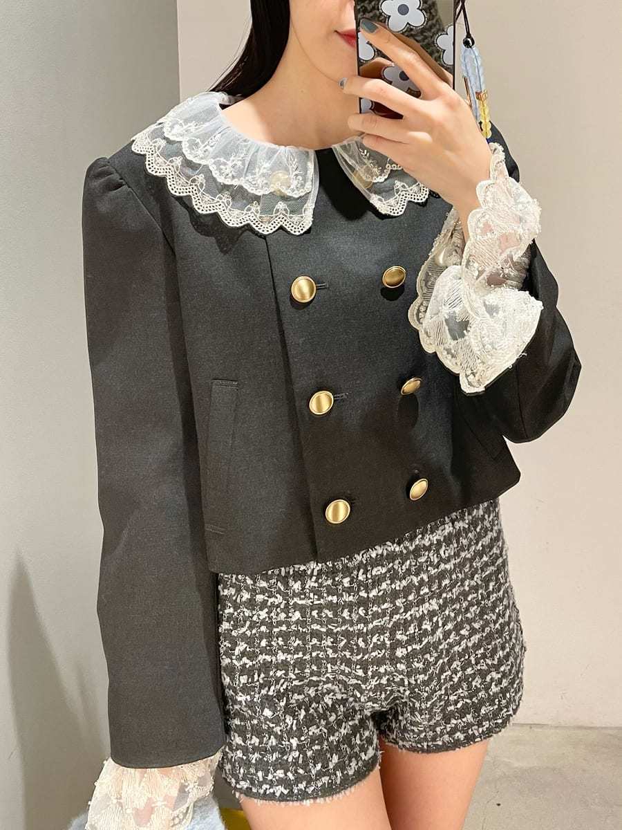 WEB限定カラー】[L.B CANDY STOCK]スカラップビジューアタッチド