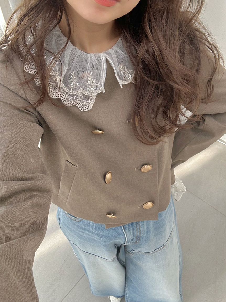 WEB限定カラー】[L.B CANDY STOCK]スカラップビジューアタッチド