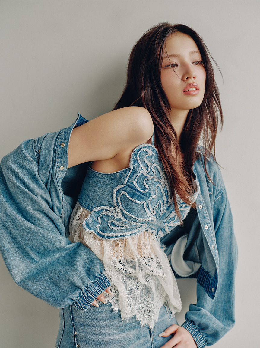 LILY BROWN×ANNA SUI】スタッズデニムシャツブルゾン(ブルゾン