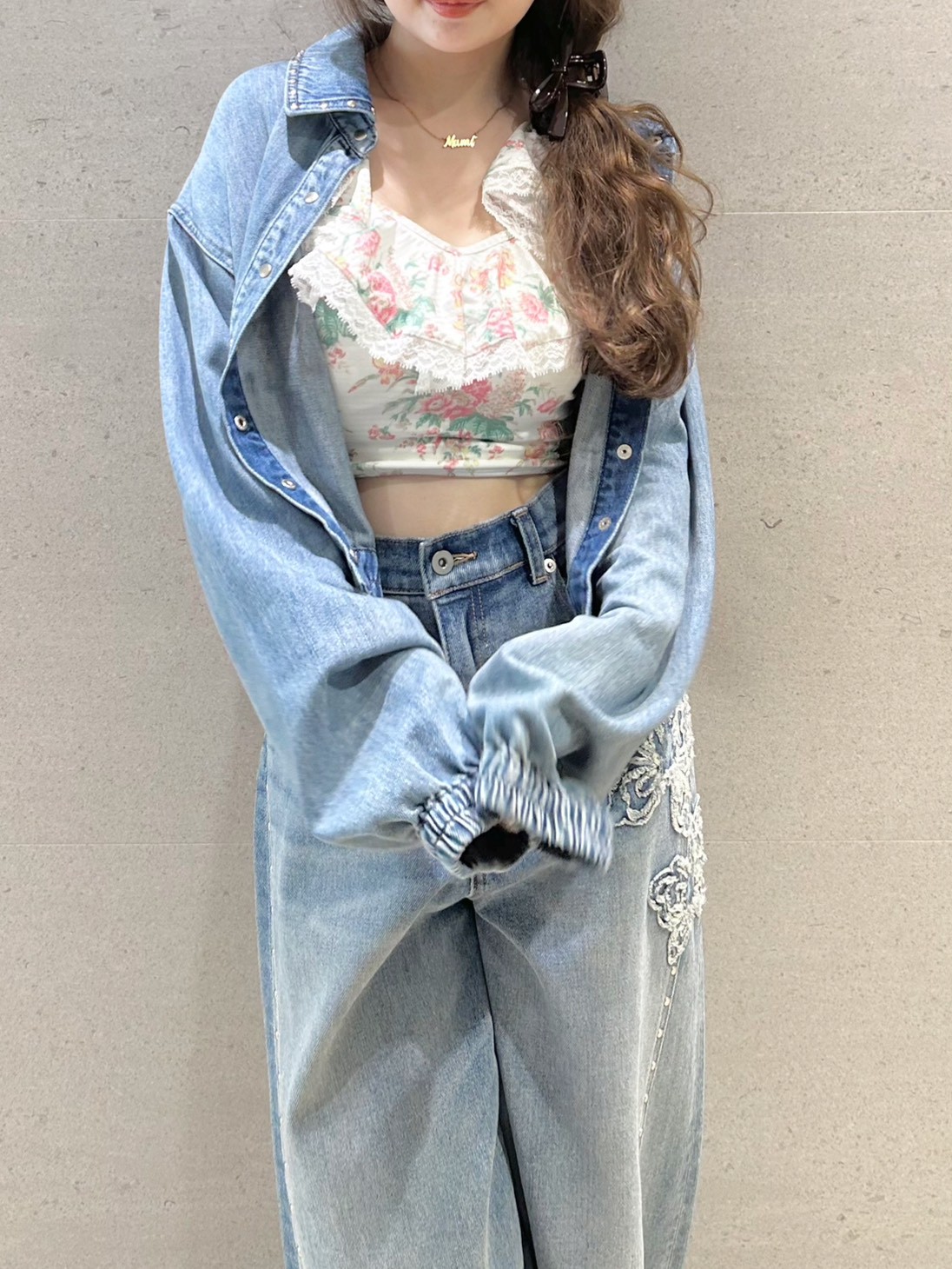 LILY BROWN×ANNA SUI】スタッズデニムシャツブルゾン(ブルゾン