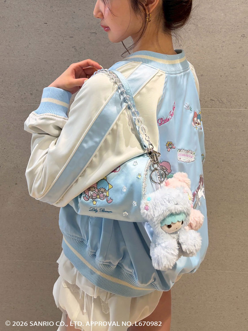 リトルツインスターズ（キキ＆ララ）】リバーシブルサテン刺繍