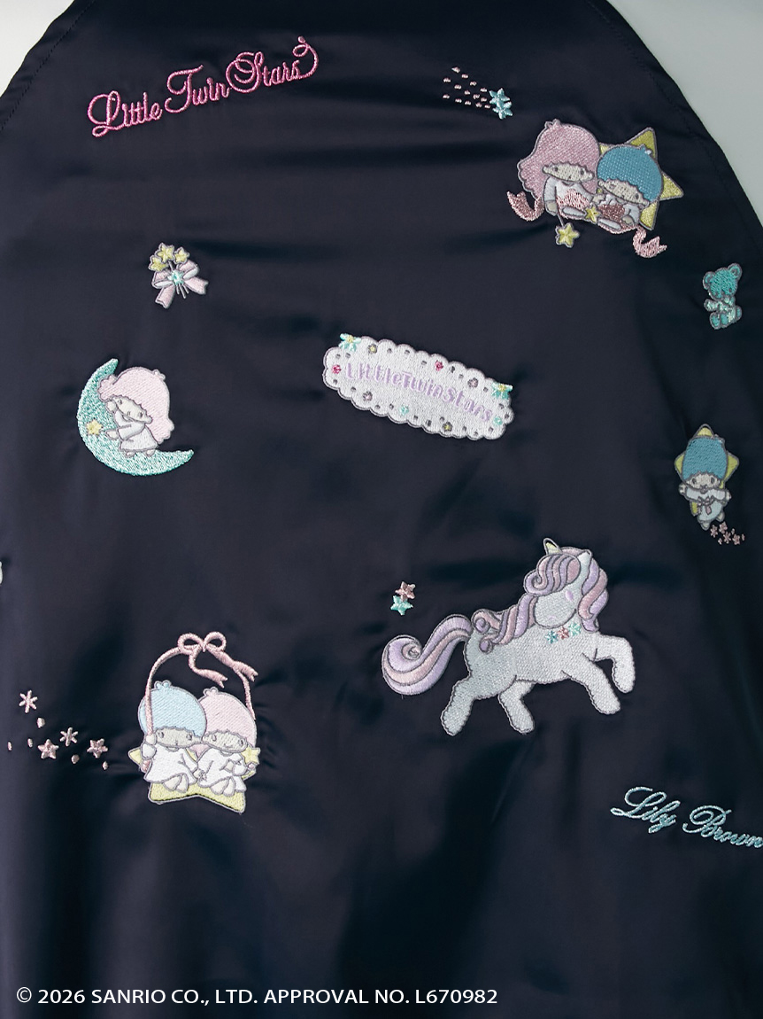リトルツインスターズ（キキ＆ララ）】リバーシブルサテン刺繍