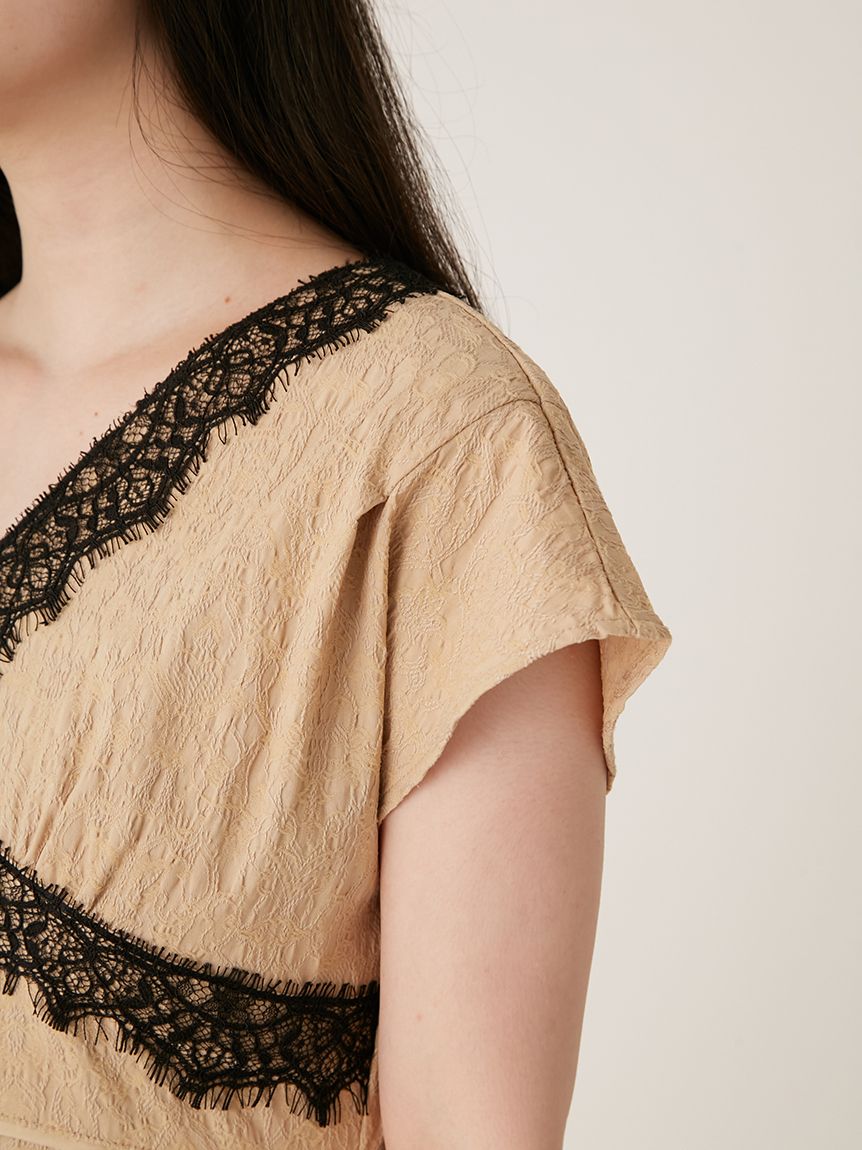 バイカラーレースコクーンドレス(ドレス)｜ワンピース｜LILY BROWN  