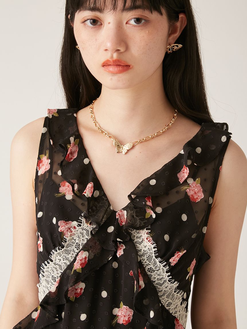 LILY BROWN × ANNA SUI】バリエ柄ワンピース(マキシ・ロングワンピース