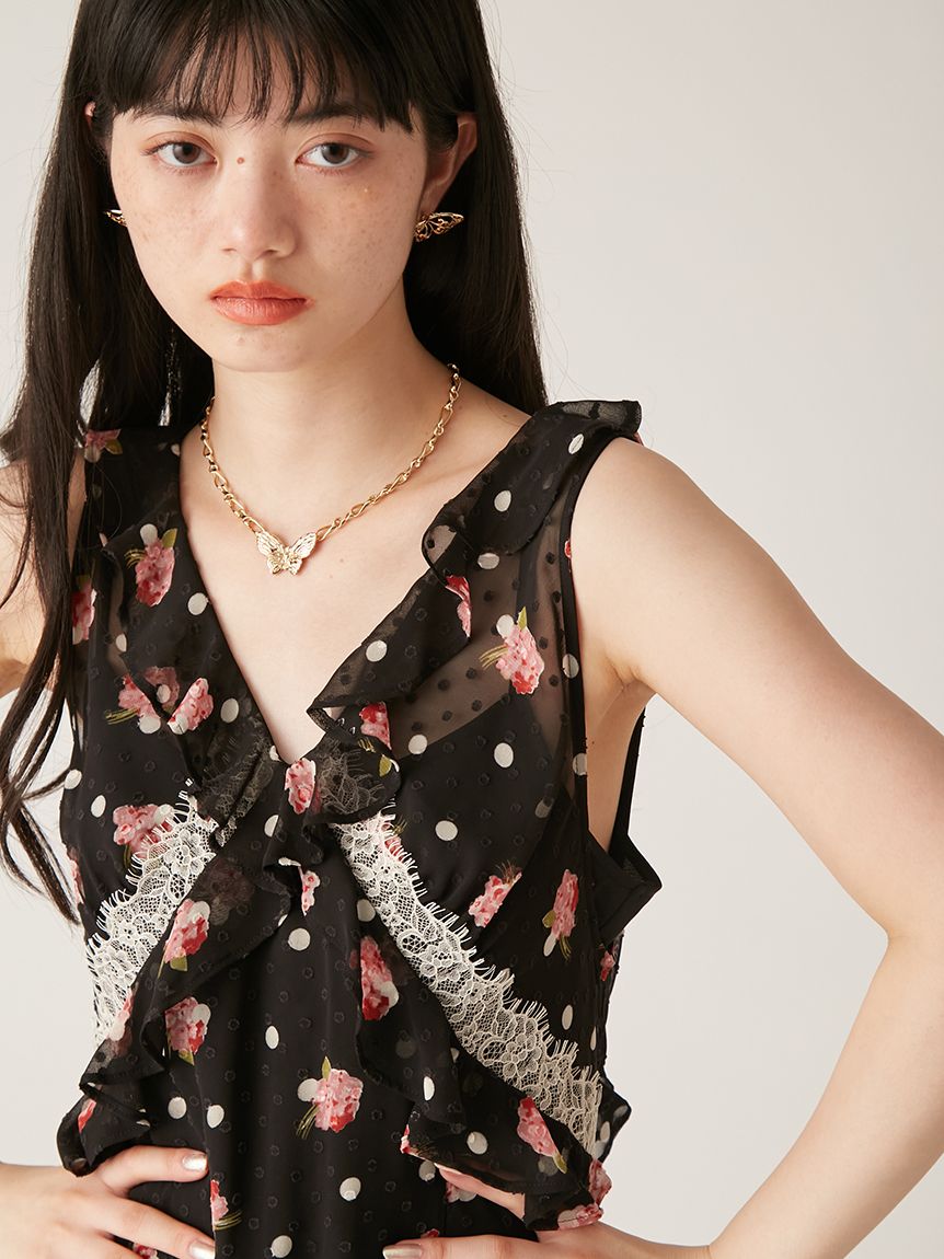 LILY BROWN × ANNA SUI】バリエ柄ワンピース(マキシ・ロングワンピース