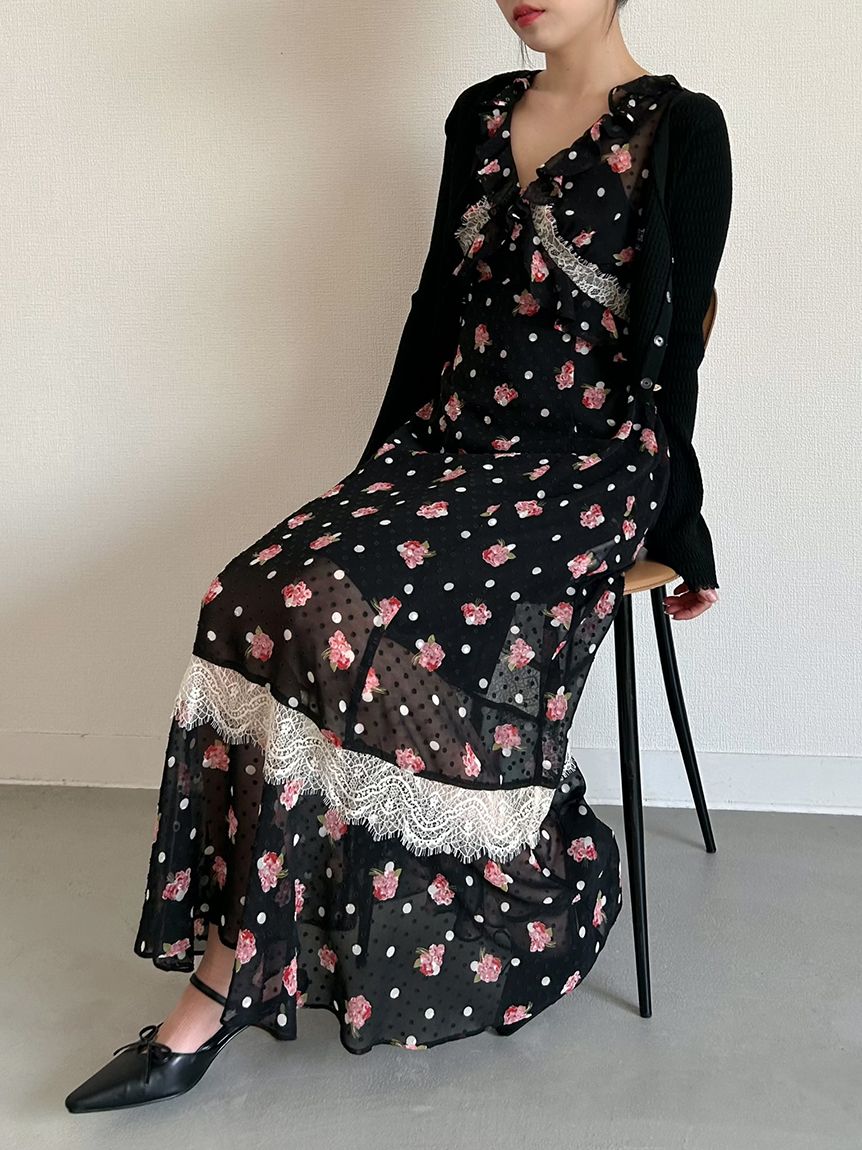 LILY BROWN × ANNA SUI】バリエ柄ワンピース(マキシ・ロングワンピース
