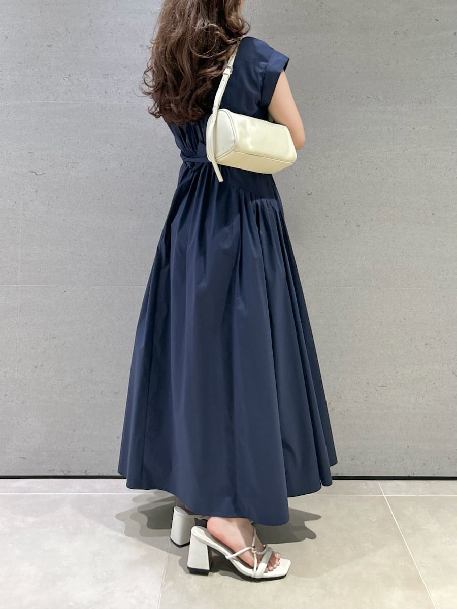 【極美品】リリーブラウン シャツコンビワンピース ロングワンピース 青 LILY BROWN（リリーブラウン）の「シャツコンビワンピース