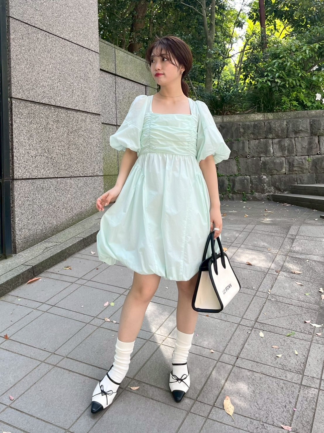 パフスリーブバルーンミニワンピース(ミニワンピース