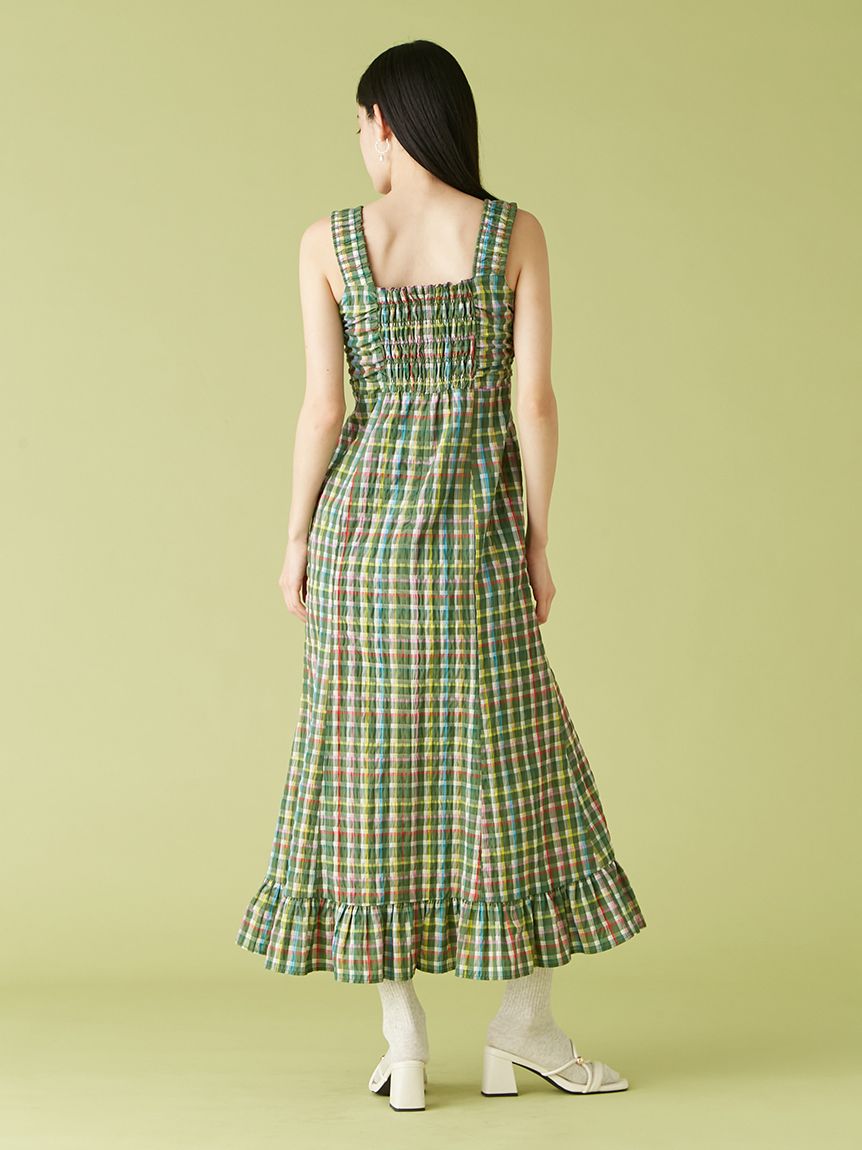 【新品】LILY BROWN チェック柄　キャミワンピース　Mサイズ リリーブラウン LILY BROWN チェック柄キャミワンピース （GRN