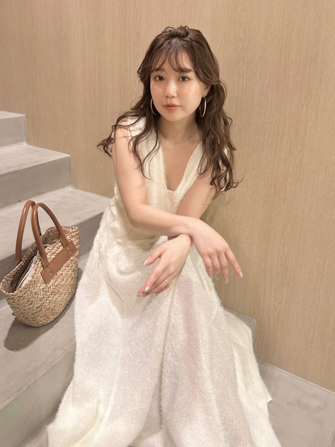 新品未使用 リリーブラウンフリンジジャガードシャーリングワンピース 00サイズ LILY BROWN｜【WEB限定00サイズ】フリンジジャガード