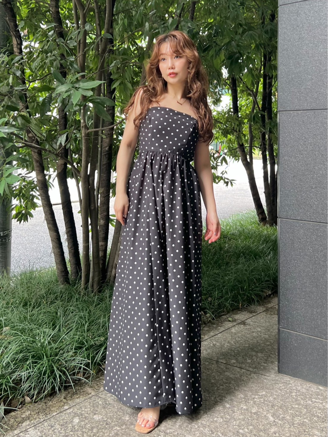 ボリューム袖リリーボンロングワンピース★送料・関税込★2色 WEB限定00サイズ】ボリュームリボン2wayワンピース(マキシ