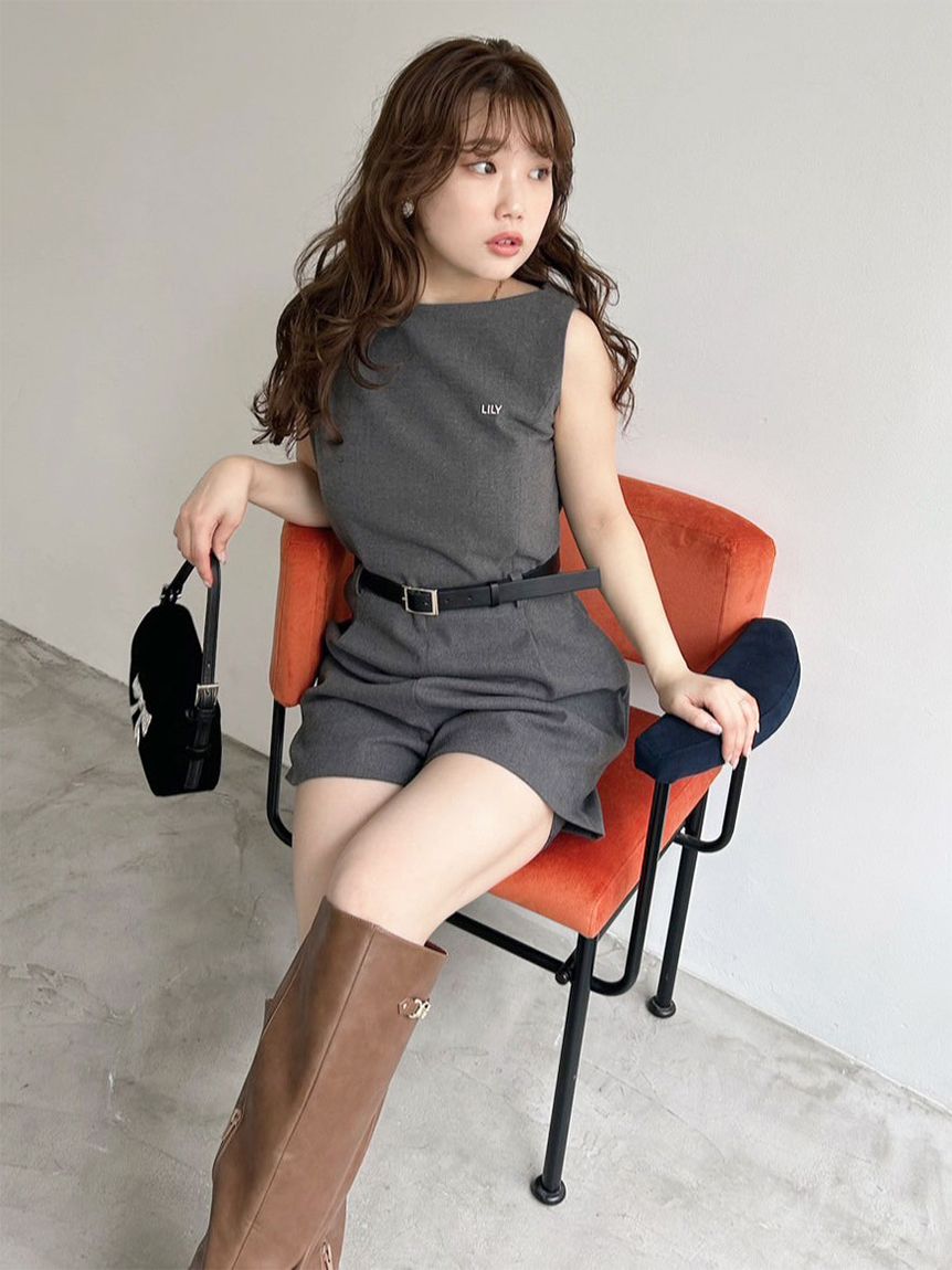 ベルト付きミニロンパース(オールインワン)｜ワンピース｜LILY