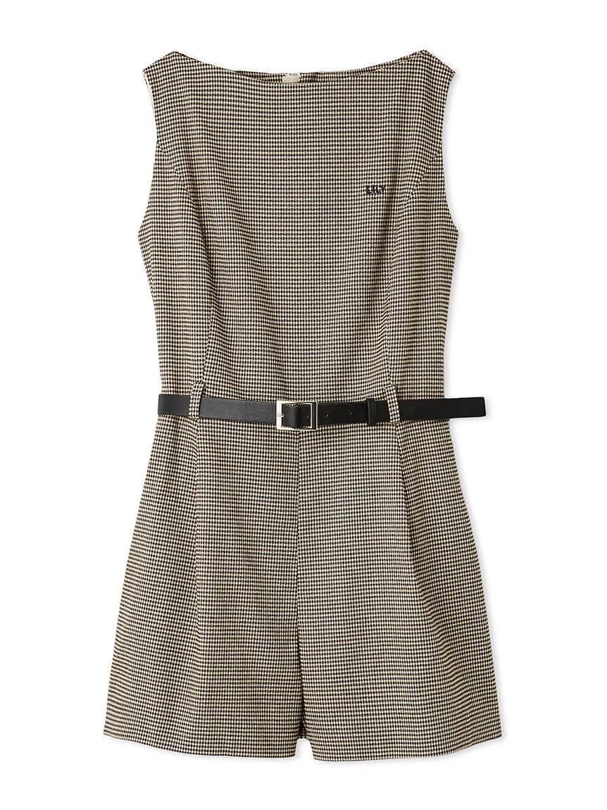 リリーブラウン ベルト付きミニロンパース チェック 0サイズ リリーブラウン ベルト付きミニロンパース チェック 0サイズ