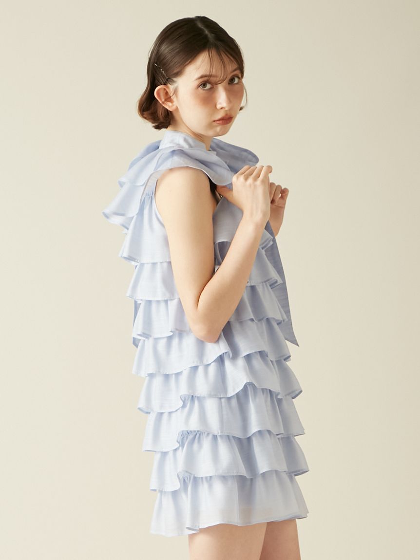 フリルボウタイミニドレス(ミニワンピース)｜ワンピース｜LILY