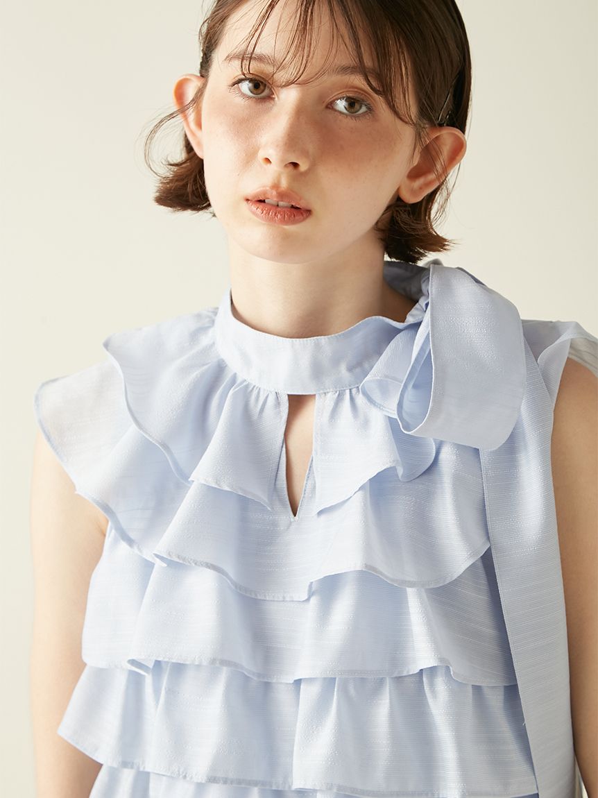フリルボウタイミニドレス(ミニワンピース)｜ワンピース｜LILY BROWN