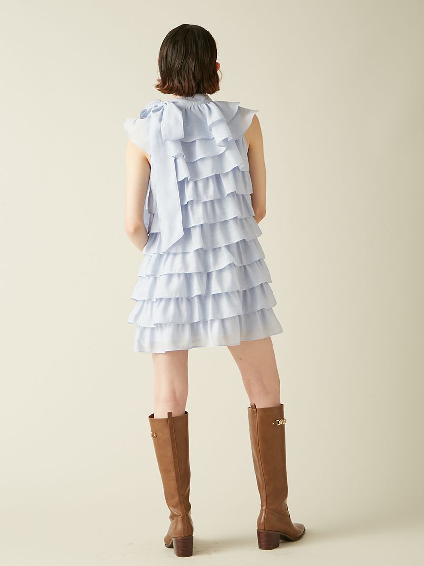 フリルボウタイミニドレス(ミニワンピース)｜ワンピース｜LILY