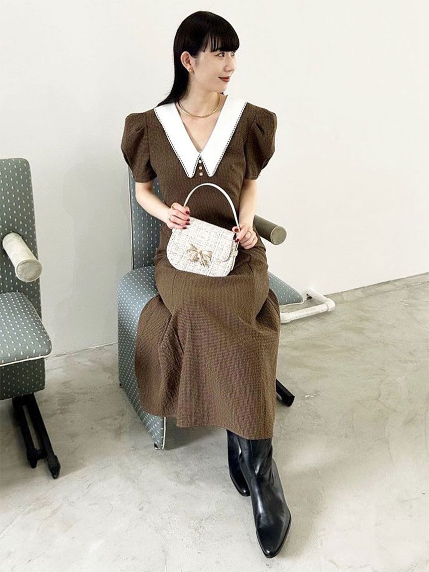 ヴィンテージカラーデザインワンピース(マキシ・ロングワンピース