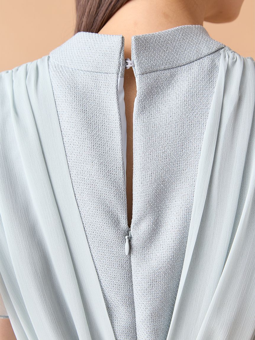 シフォンレイヤードツイードワンピース(マキシ・ロングワンピース