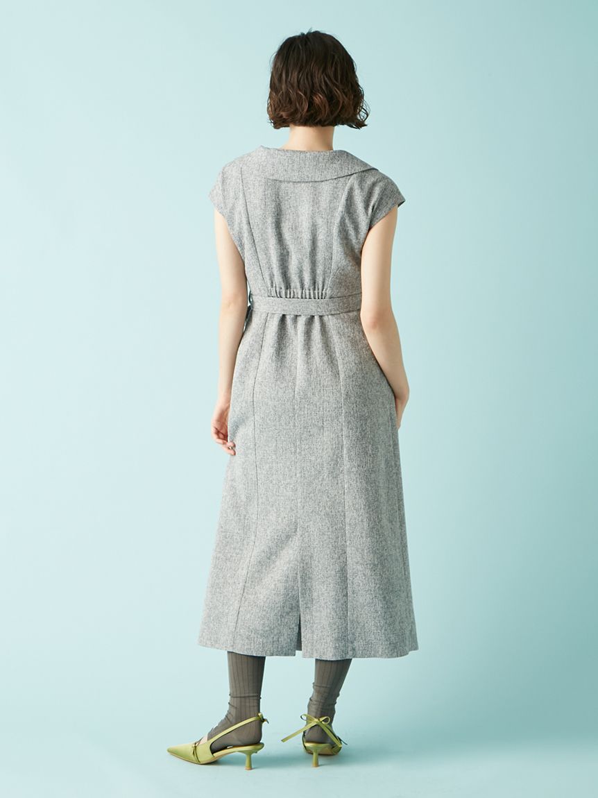 デコルテレイヤードトレンチワンピース(マキシ・ロングワンピース