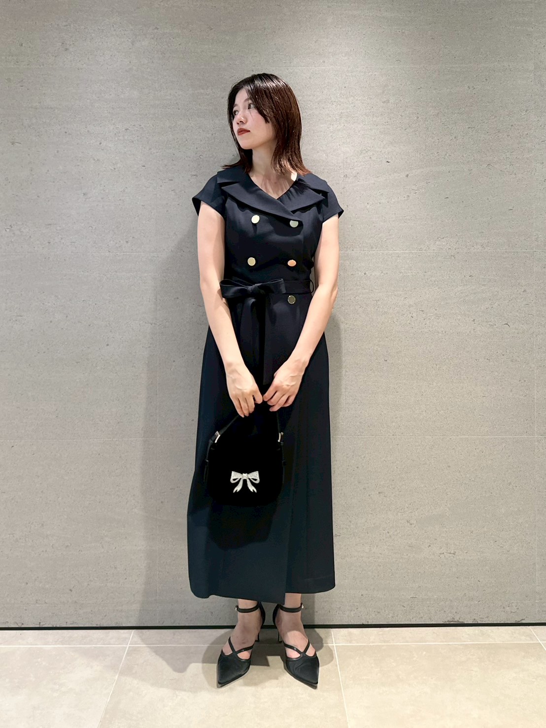 デコルテレイヤードトレンチワンピース(マキシ・ロングワンピース