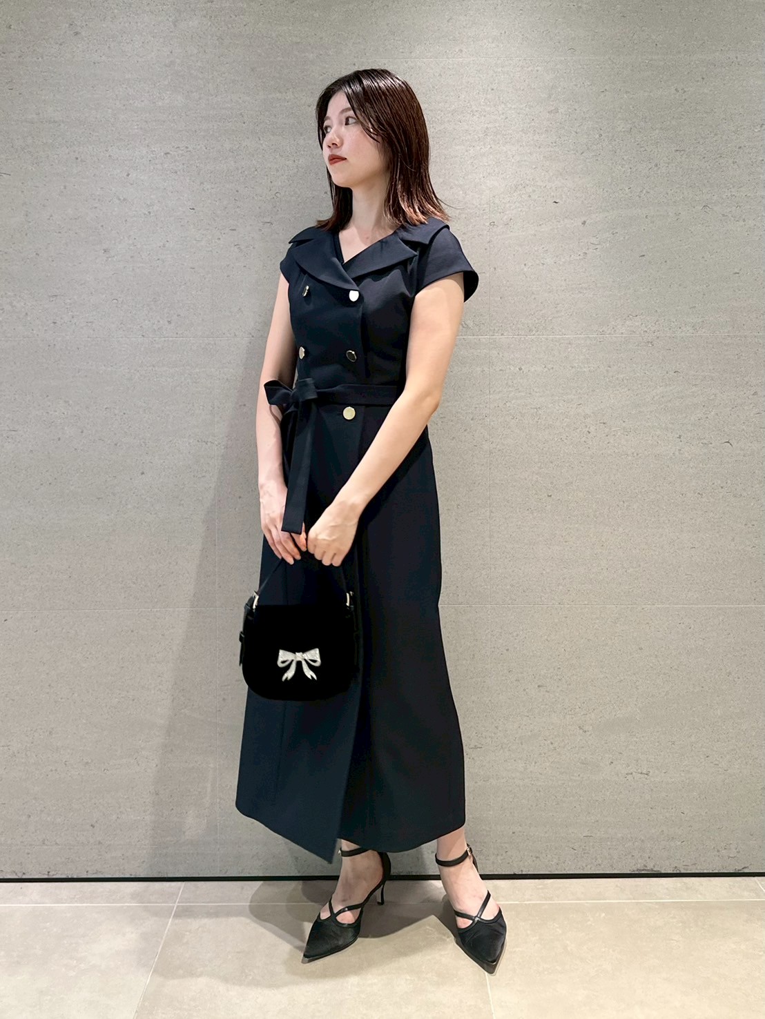 デコルテレイヤードトレンチワンピース(マキシ・ロングワンピース