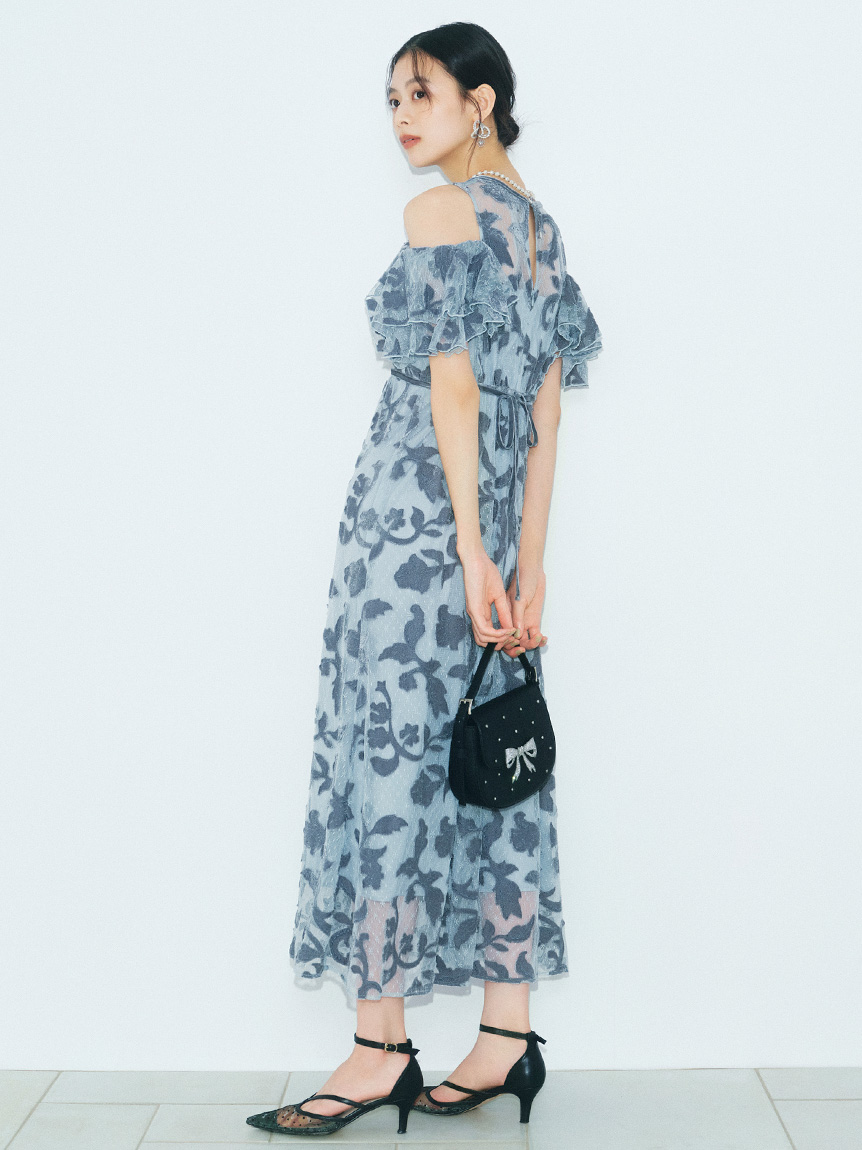 オーナメント2wayベロアドレス(マキシ・ロングワンピース)｜ワンピース