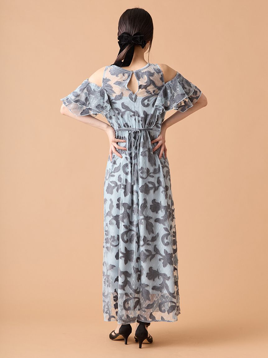 オーナメント2wayベロアドレス(マキシ・ロングワンピース)｜ワンピース