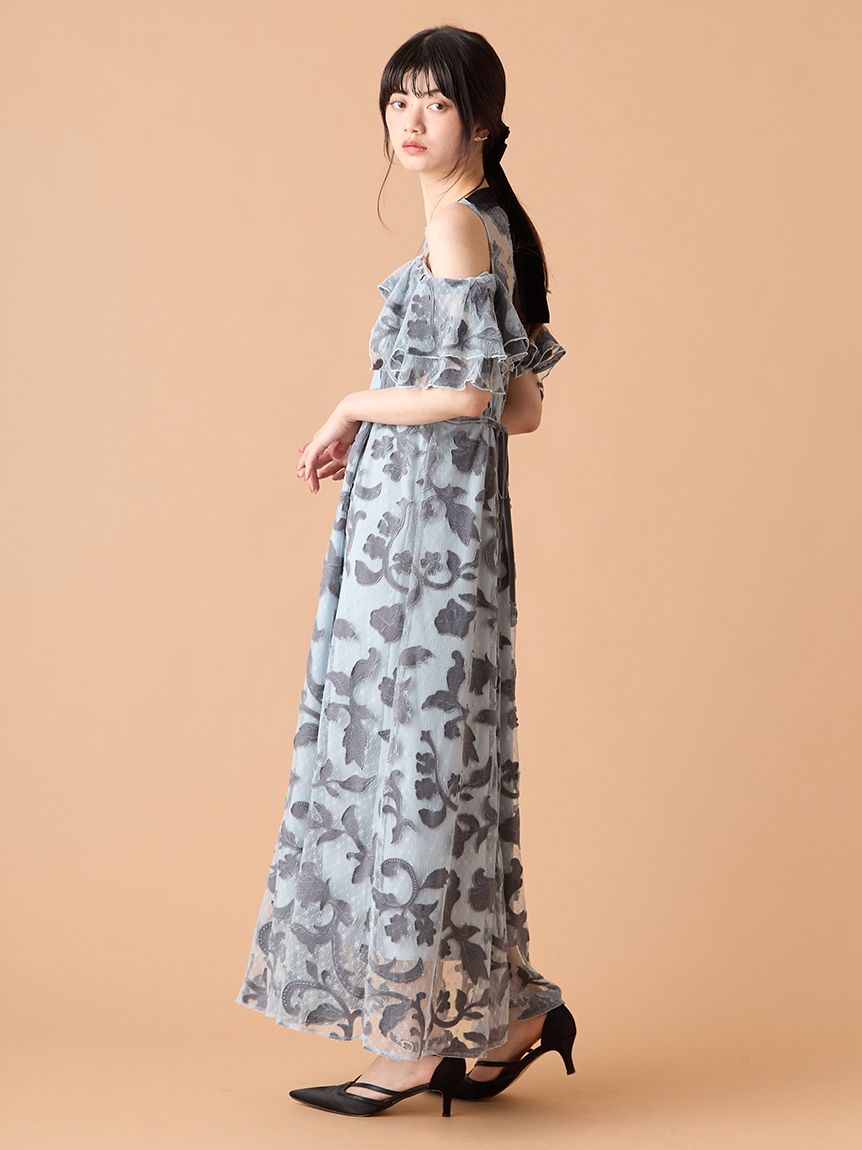 オーナメント2wayベロアドレス(マキシ・ロングワンピース)｜ワンピース