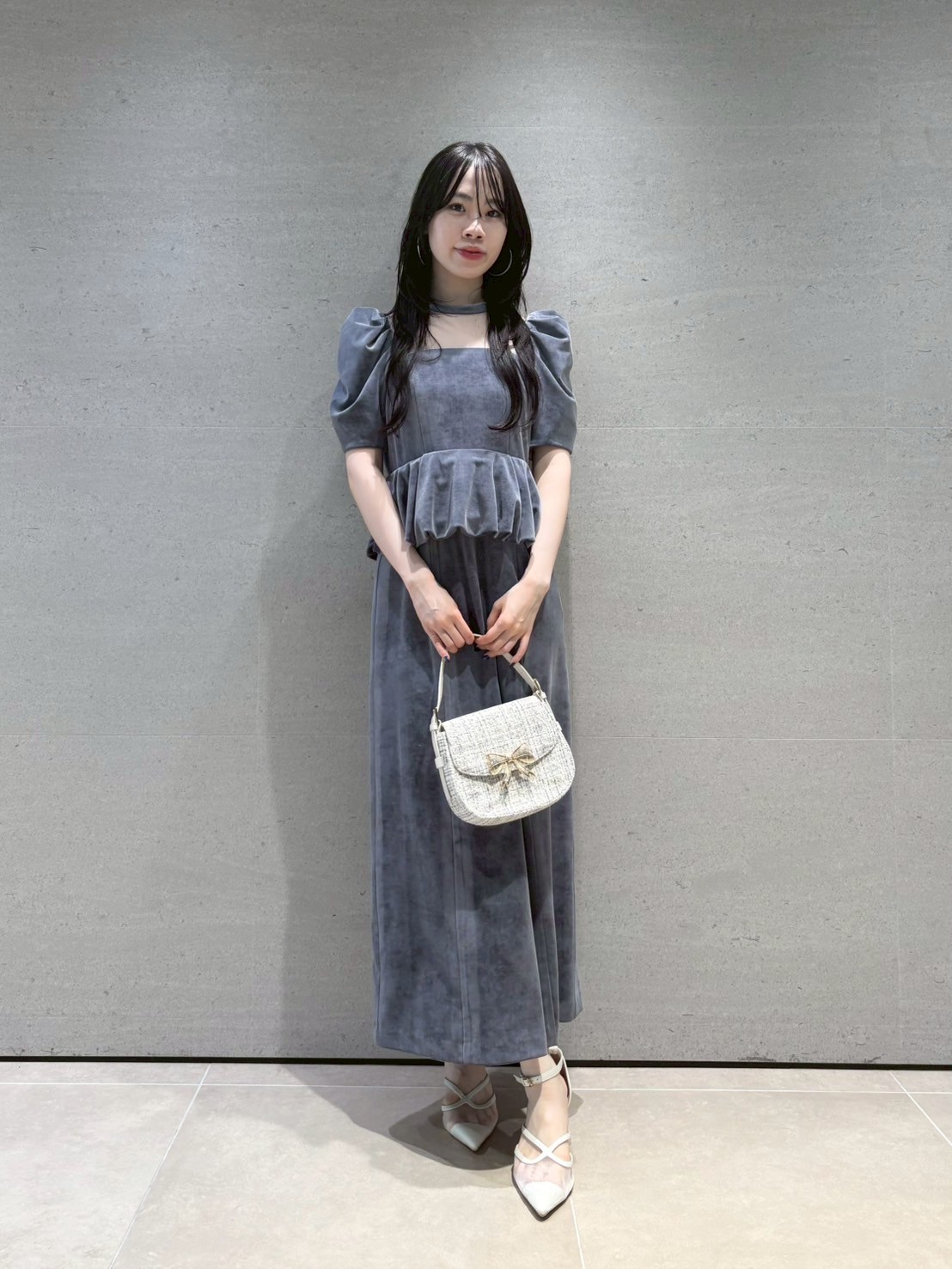 リリーブラウン　ペプラムベロアドレス　ブラック　黒　0 Sサイズ リリーブラウン LILY BROWN ペプラムベロアドレス （BLK