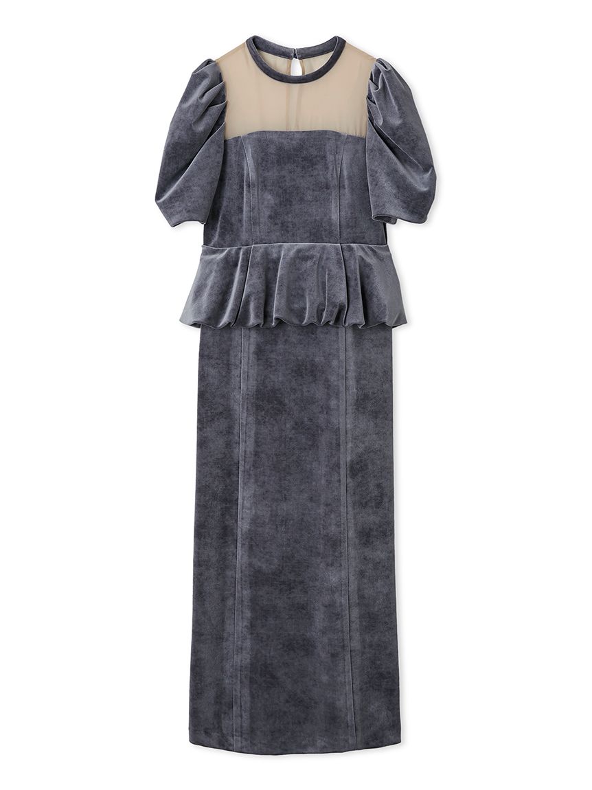 新品新作　リリーブラウン ペプラムベロアドレス ペプラムベロアドレス（ドレス）｜LILY BROWN（リリー ブラウン