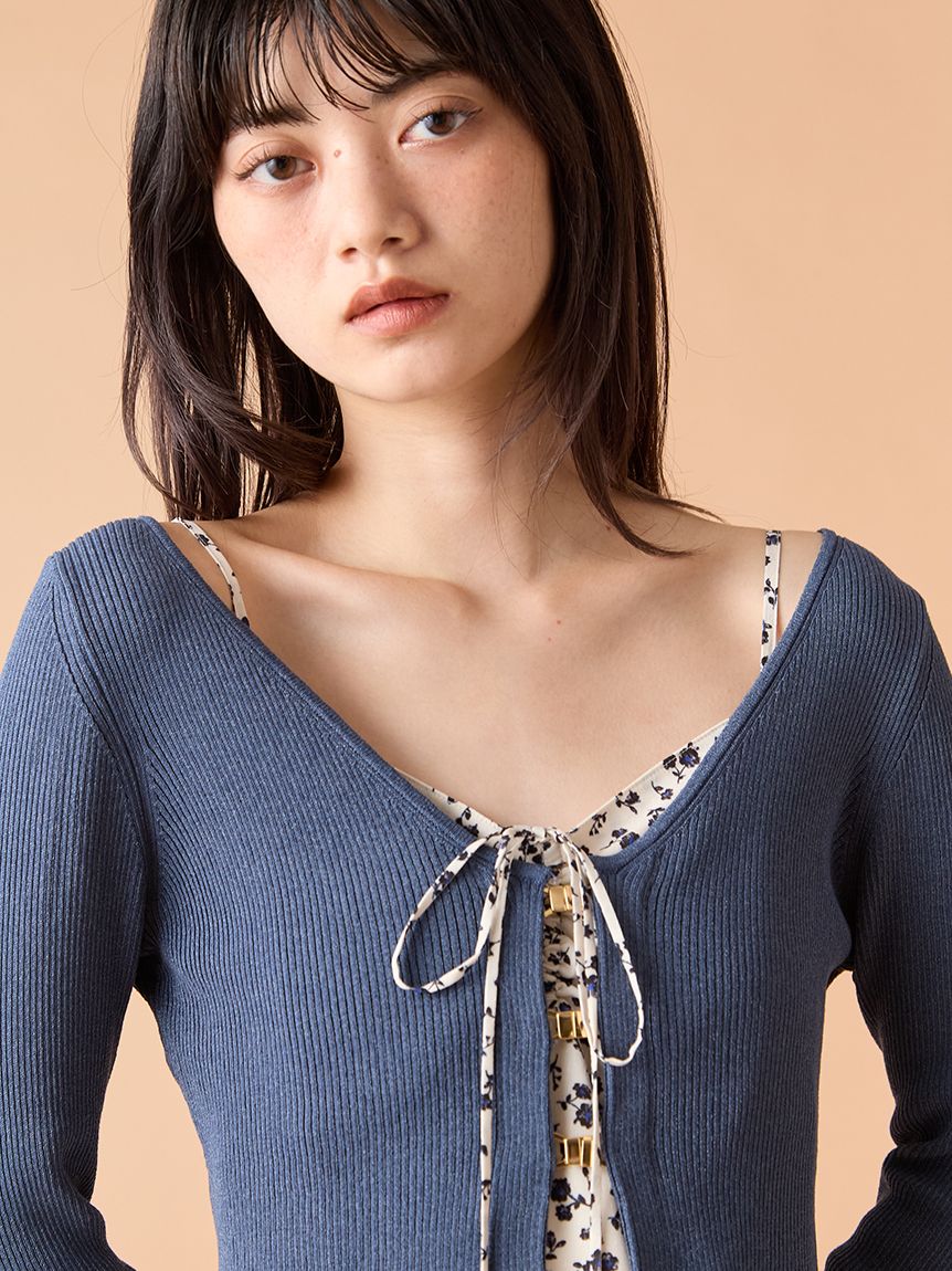 ニットカーデセットバリエーションキャミワンピース(マキシ・ロング