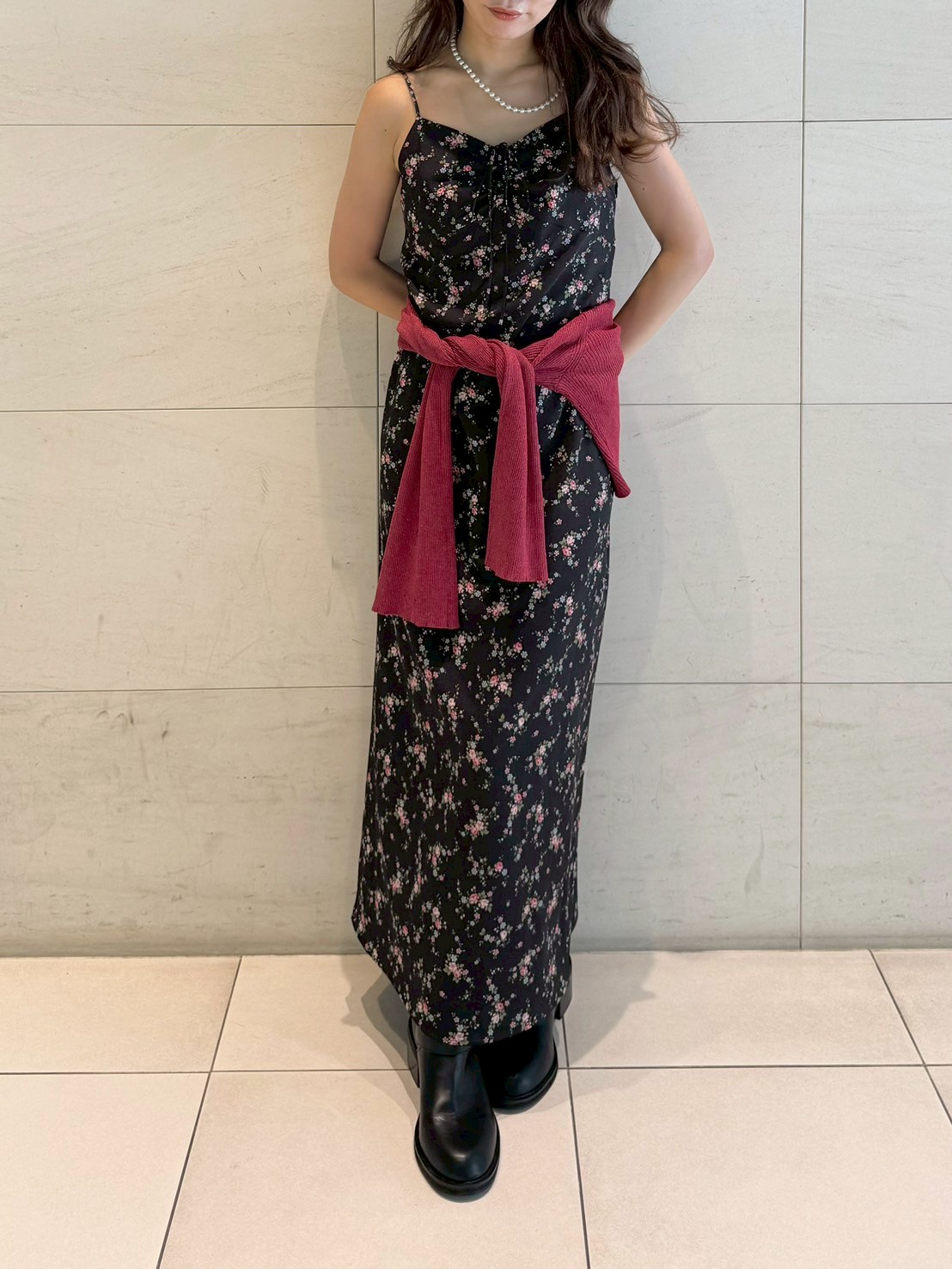 ニットカーデセットバリエーションキャミワンピース(マキシ・ロング