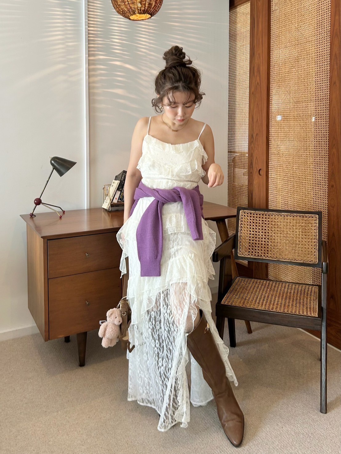 LILY BROWN ×ANNA SUI】レースロングキャミドレス(ドレス)｜ワンピース