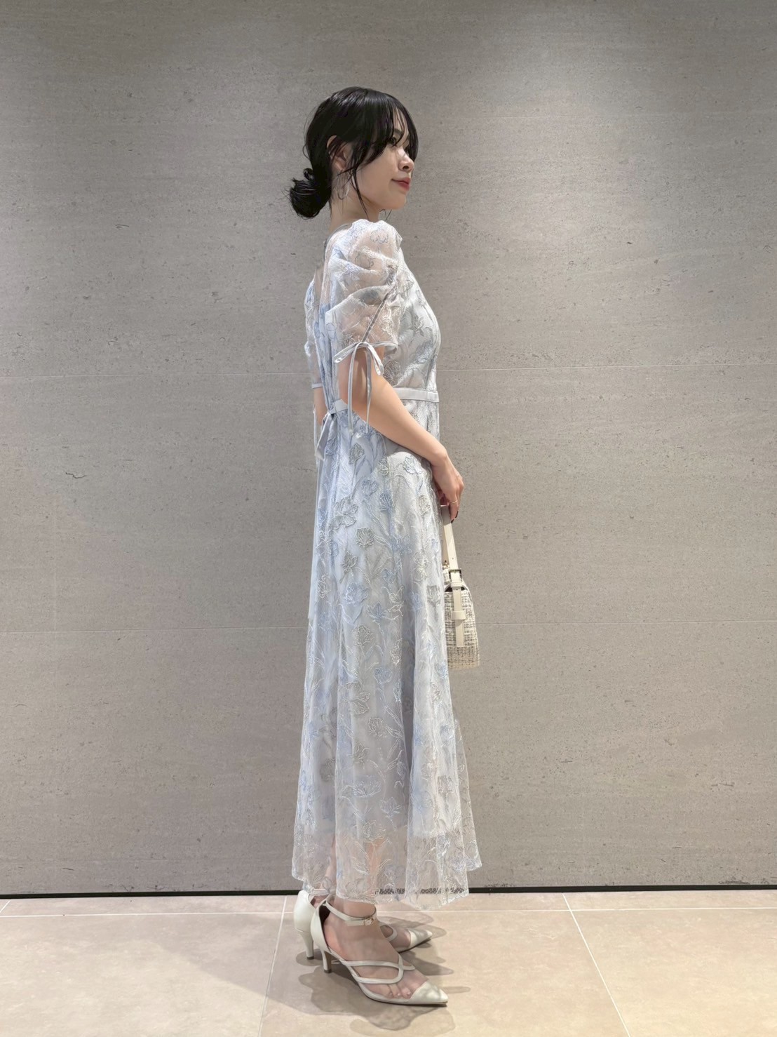 LilyBrownブラックベルベットマキシドレス ブラックのチュールラメ刺繍ドレス M/LILY BROWNのレンタル｜11