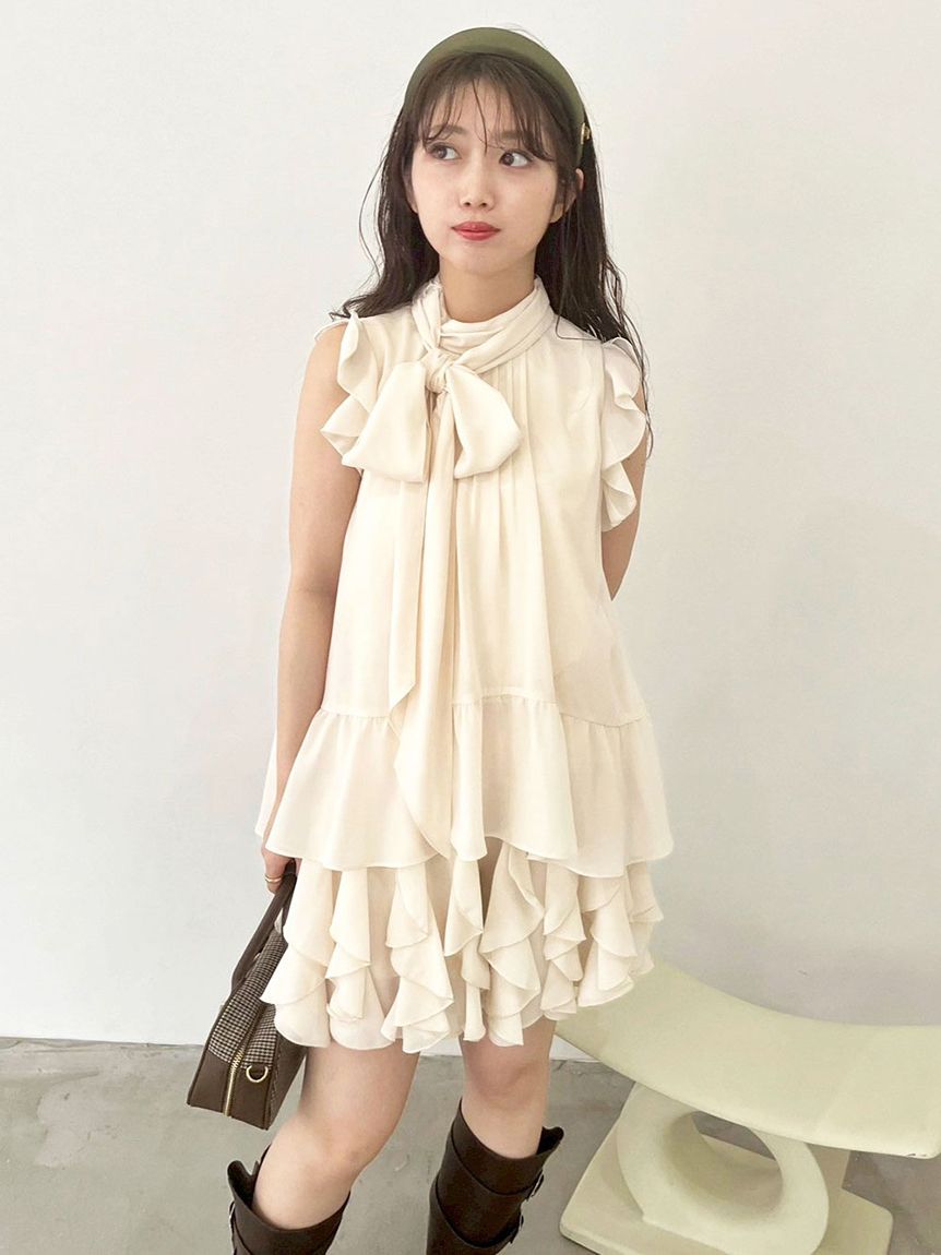 ドレープフリルセットアップ(ミニワンピース)｜ワンピース｜LILY