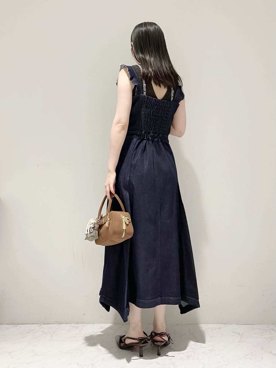 LILYBROWN デニムワンピース コルセットディテールデニムワンピース(マキシ・ロング