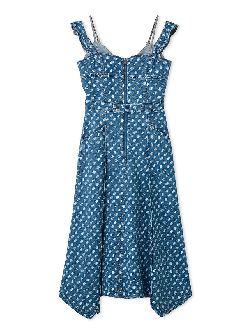 コルセットディテールデニムワンピース(マキシ・ロング