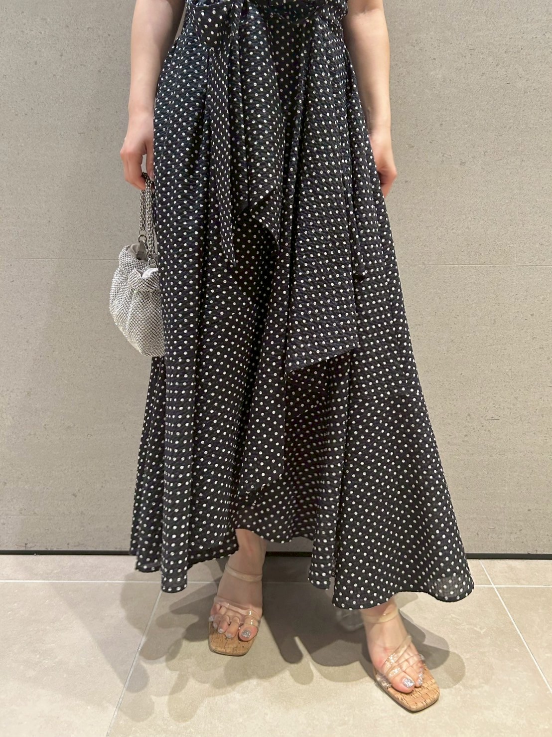 ラッフルフリルティアードシャツワンピース(マキシ・ロングワンピース