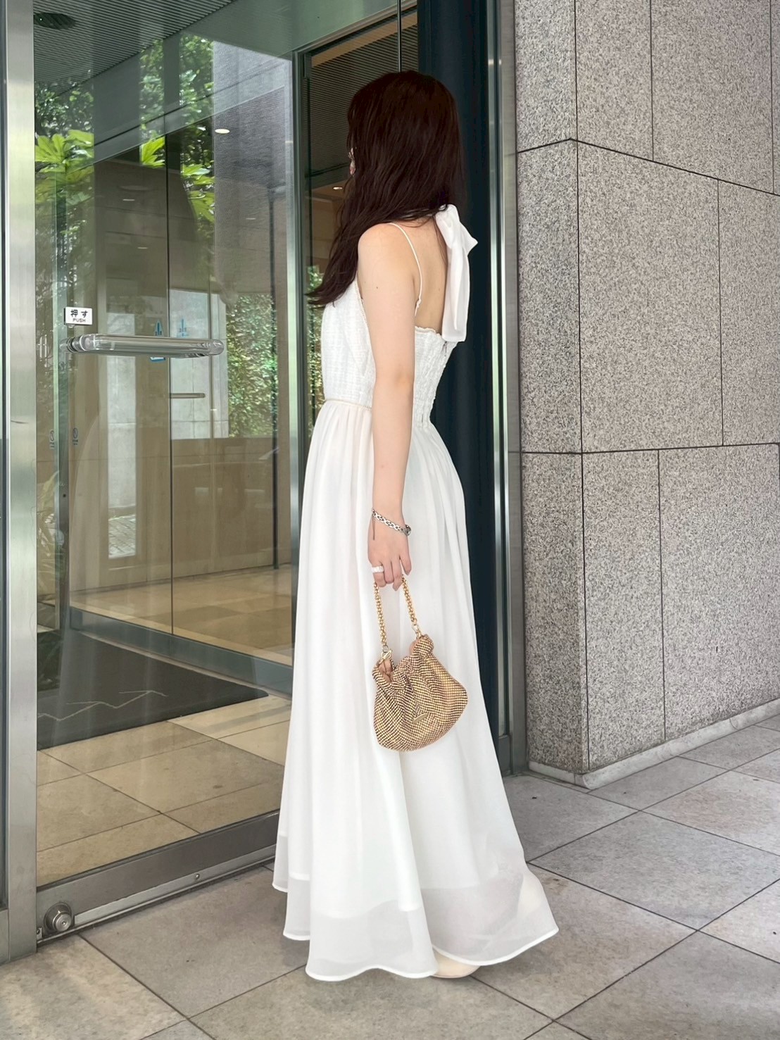 完売色[L.B CANDY STOCK]ツイードコンビホルターネックワンピース L.B CANDY STOCK]ツイードコンビホルターネックワンピース