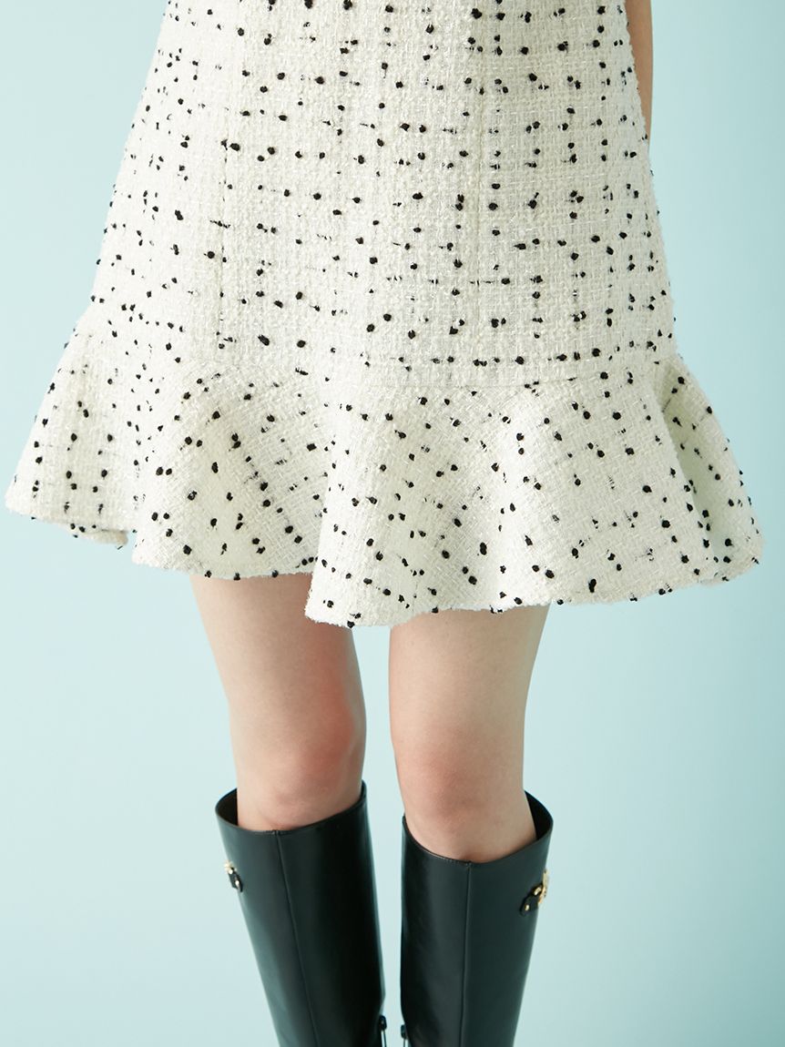 L.B CANDY STOCK]ツイードビジューAラインミニワンピース(ミニ