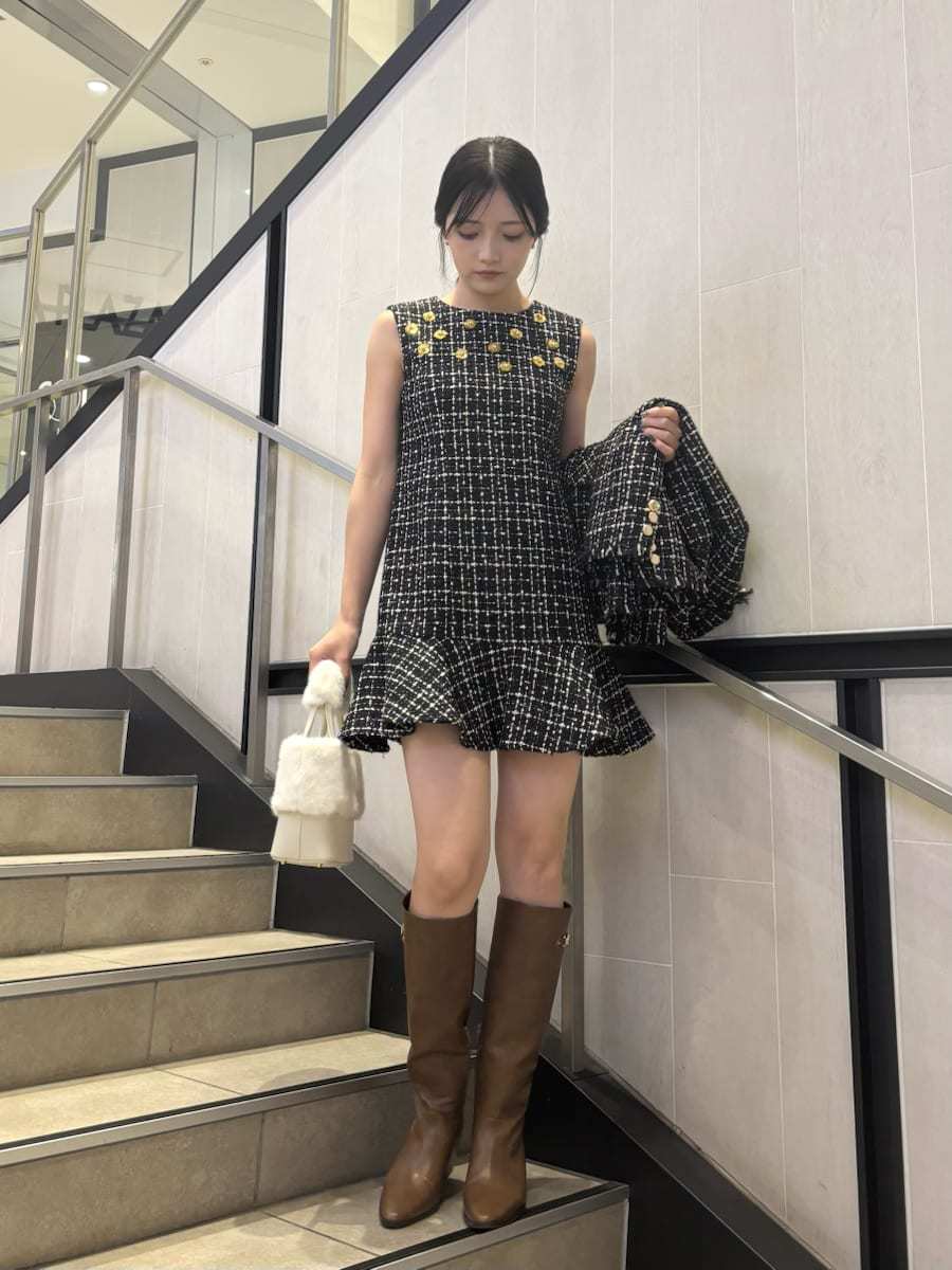 L.B CANDY STOCK Aラインビジューミニワンピース LILY BROWN｜[L.B CANDY STOCK]Aラインビジューミニワンピース