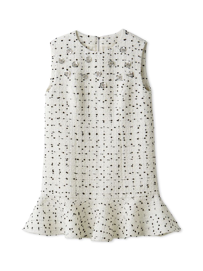 L.B CANDY STOCK]ツイードビジューAラインミニワンピース(ミニ