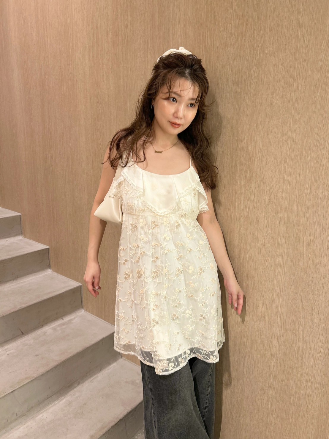 花柄ビジュー　ワンピース　candy stock Lily Brown 花柄ビジュー ワンピース candy stock Lily Brown