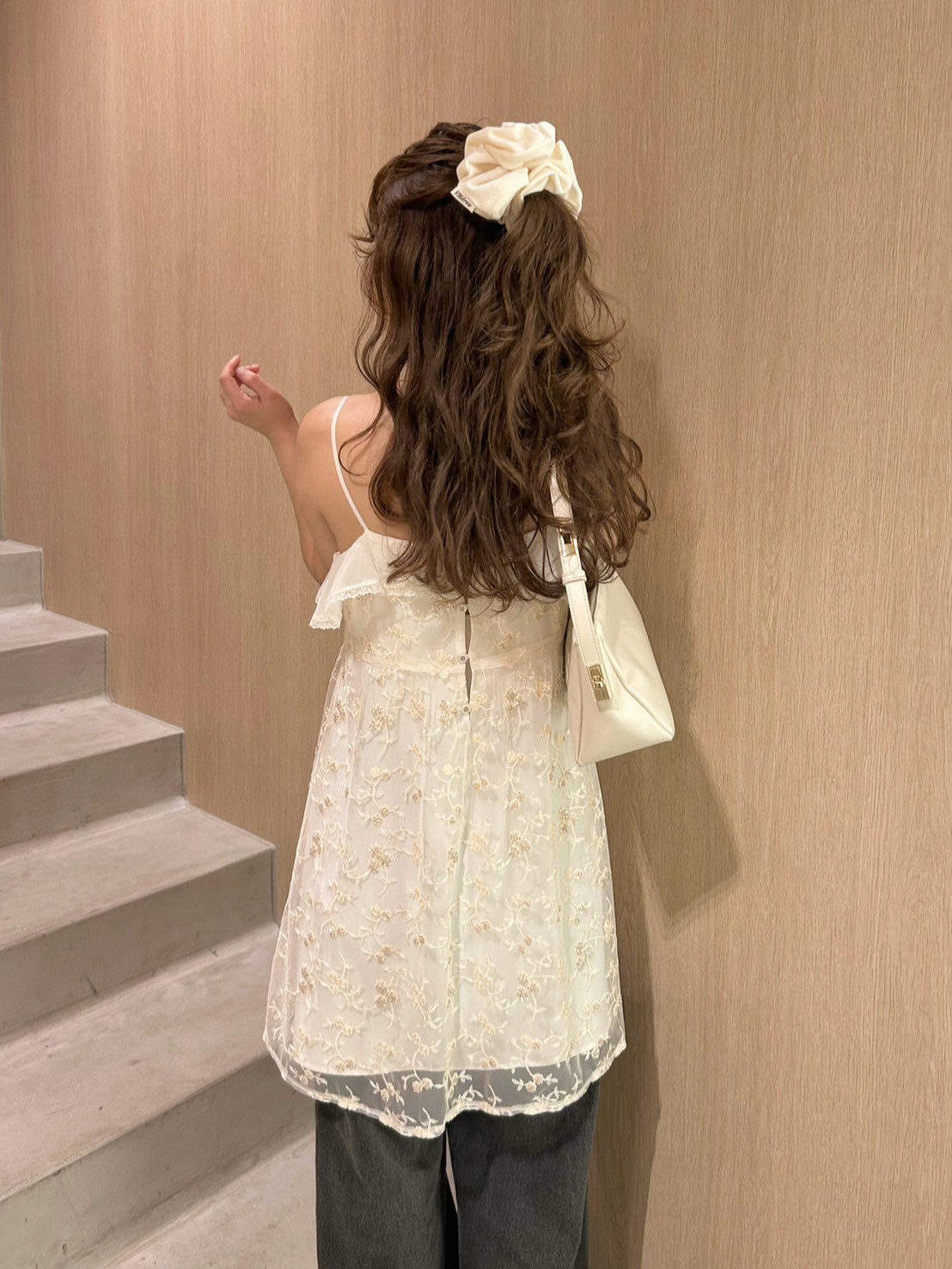 LILY BROWN L.B CANDY STOCK ミニワンピース L.B CANDY STOCK]チュールドッキングビジューミニワンピース