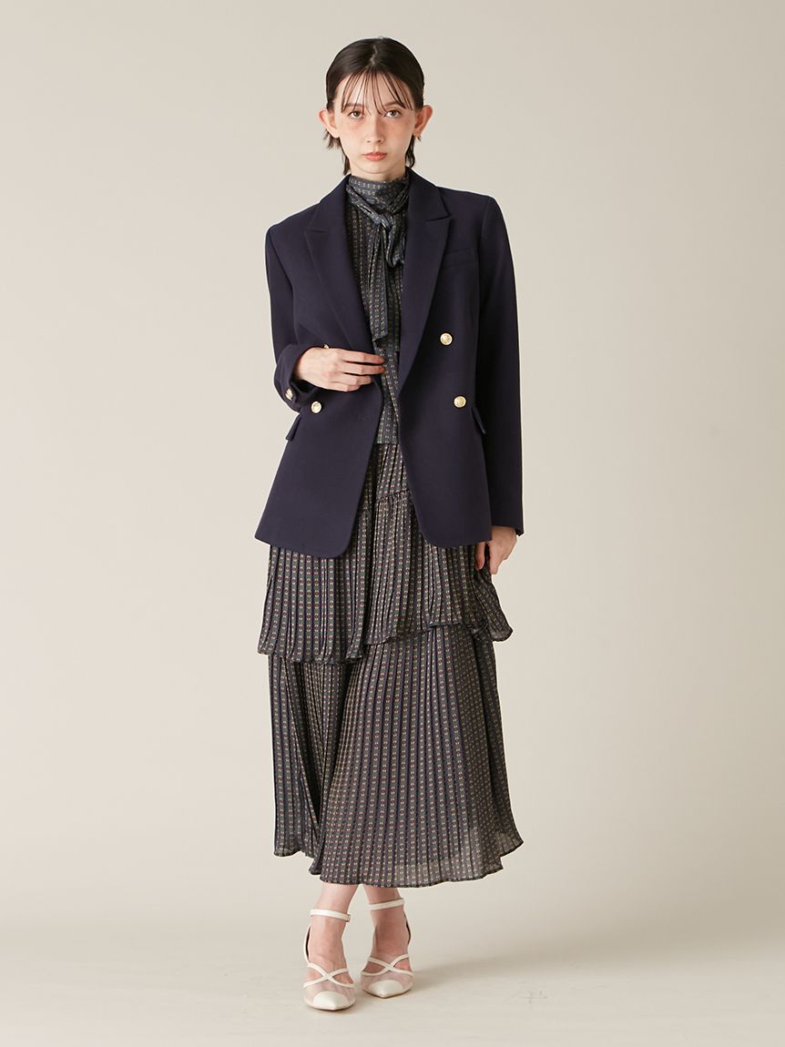 2wayボウタイプリーツワンピース(マキシ・ロングワンピース