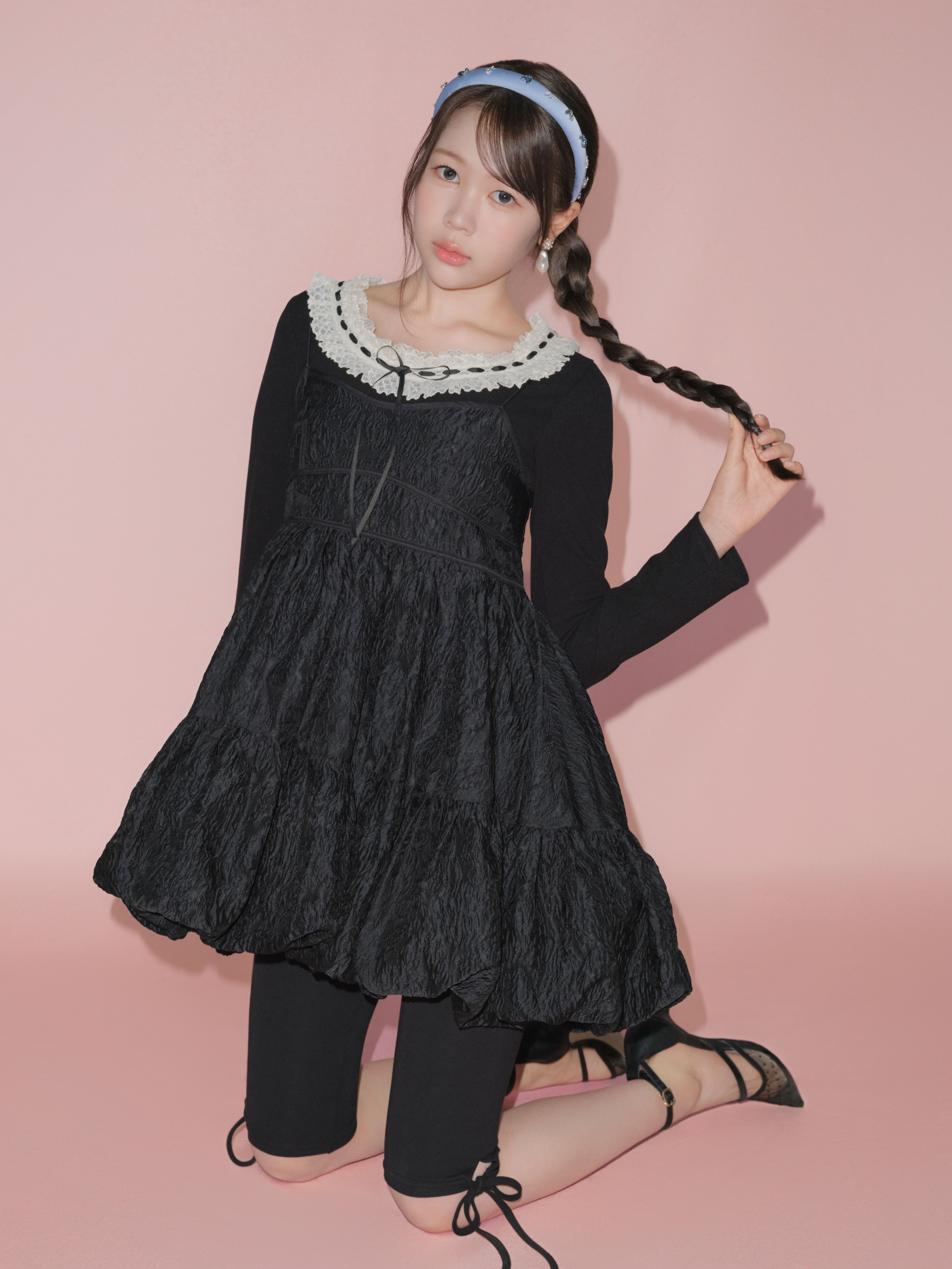 lily様ブラック1枚 ティアードフリルキャミワンピース(マキシ・ロングワンピース