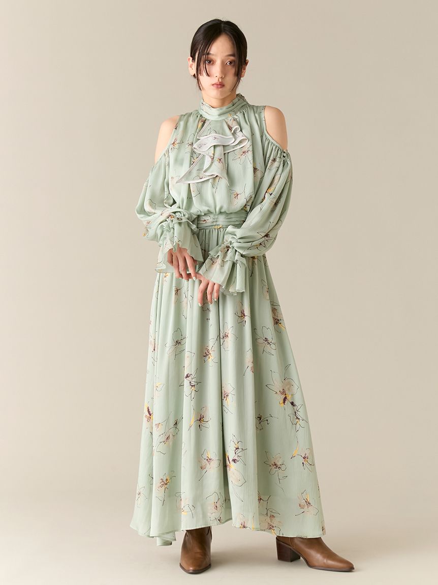 ショルダーオープンワンピース(マキシ・ロングワンピース)｜ワンピース